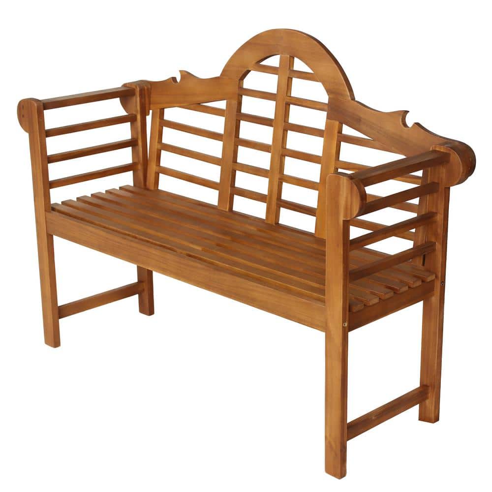 Lutyens Teak Acacia Wood 3-Seat Arched Garden Bench