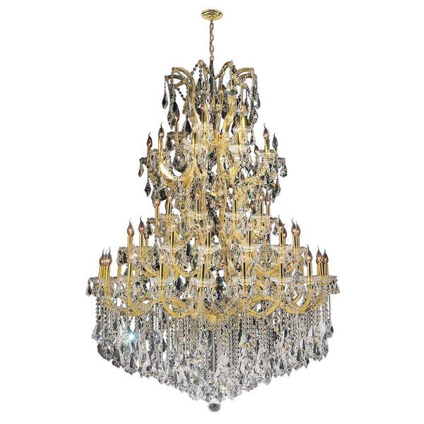 Worldwide Lighting Maria Theresa 61-Light Gold with Double Cut Crystal Chandelier