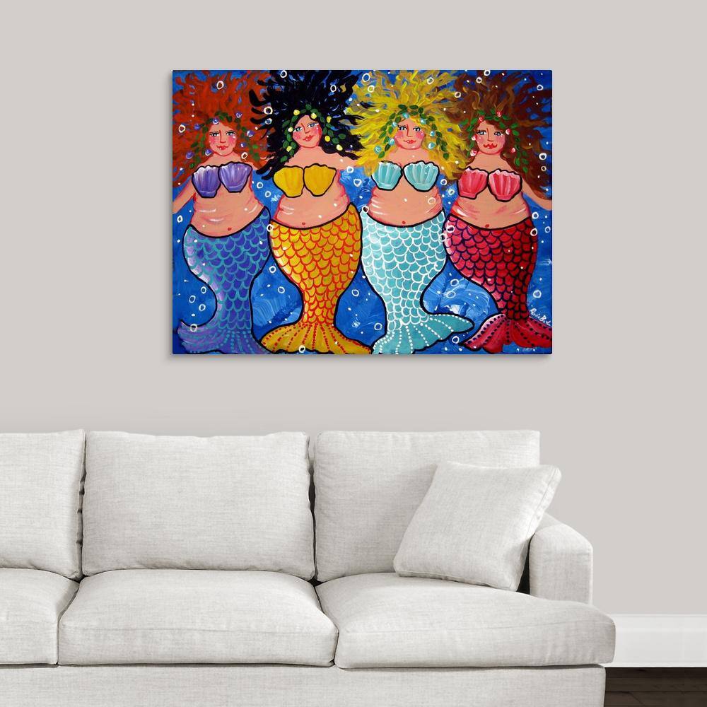 Chubby Mermaids by Renie Britenbucher Canvas Wall Art price history on PriceWatchPro