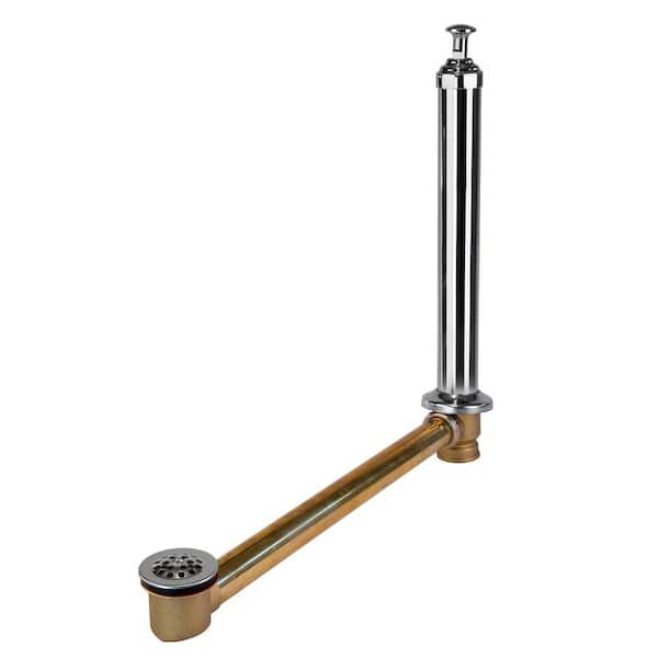 Everbilt Grid 1-1/2 in. 20-Gauge Brass Freestanding Bath Waste and Overflow Tub Drain in Polished Chrome