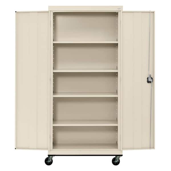 Elite Transport Series ( 36 in. W x 78 in. H x 24 in. D ) Steel Garage Freestanding Cabinet with Casters in Putty