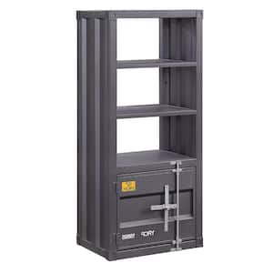 Cargo 49 in. Gunmetal Metal 3-Self Bookcase with Open Back