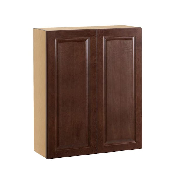 Charlotte Raised 39 in. W x 30 in. H x 12 in. D in Bordeaux Plywood Assembled Wall Cabinet
