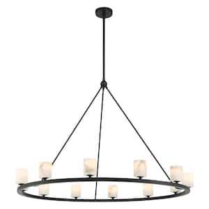 00633779095207, Aragon 12-Light Matte Black Chandelier