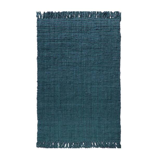 A1 Home Collections A1HC Grey with Fringes 5 ft. x 8 ft. Handspun Boucle Natural Jute Hand Woven Chunky Indoor Area Rug for Entryway