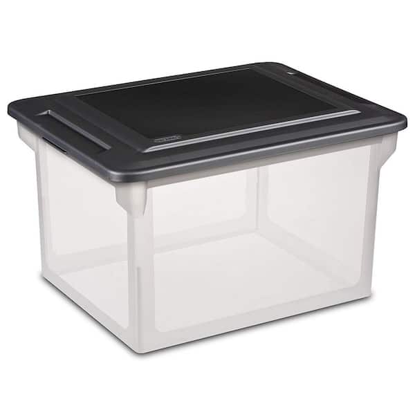 Sterilite Versatile Clear Organizing Storage File Box with Lid (12-Pack)