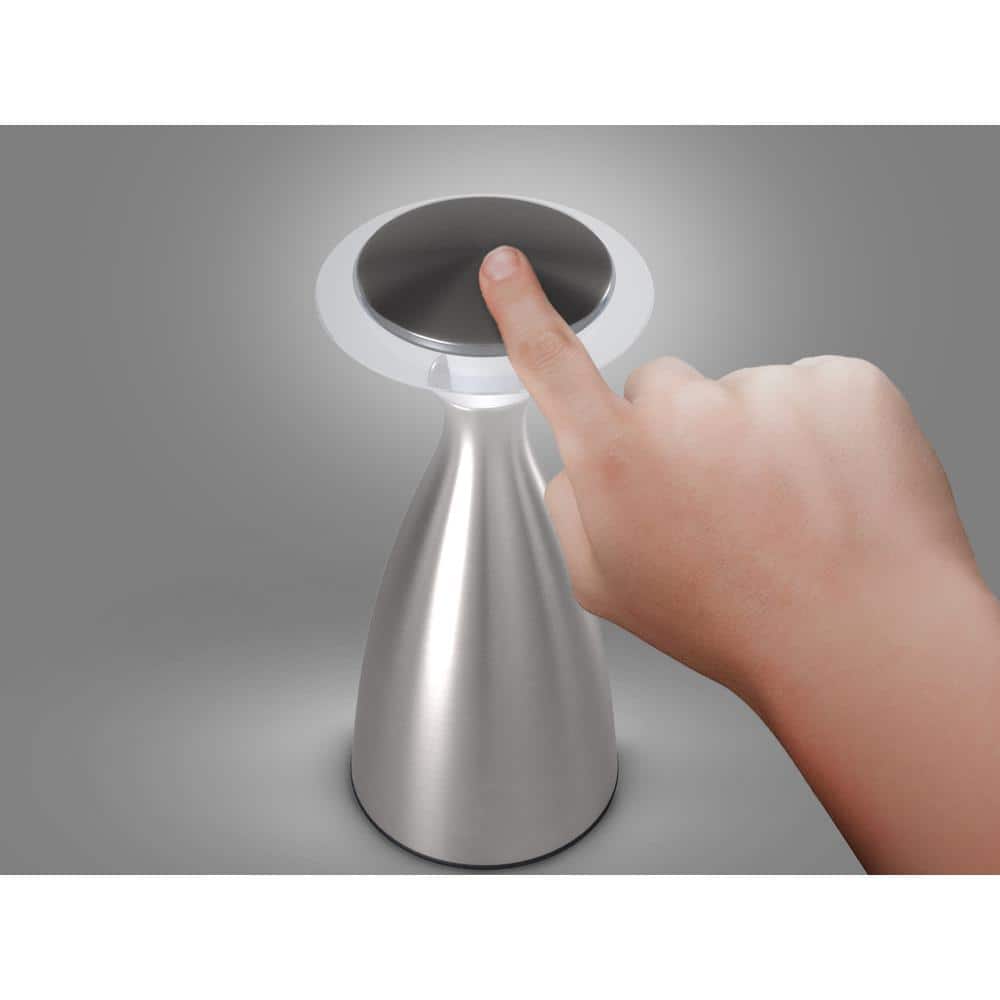 Satin Nickel Cordless Outdoor Portable Table Lamp