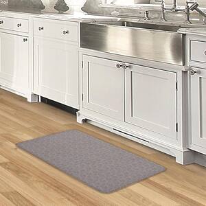 Gilly Light Blue/White 18 in. x 30 in. Anti-Fatigue Kitchen Mat