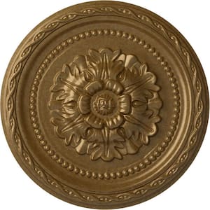 11-1/2 in. x 1 in. Palmetto Urethane Ceiling Medallion, Pale Gold
