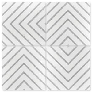Labyrinth Misty Gray 8 in. x 8 in. Cement Handmade Floor and Wall Tile (Box of 8 / 3.45 sq. ft.)