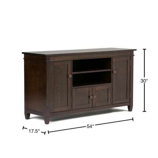 Simpli Home Carlton Solid Wood 54 in. Wide Transitional TV Media