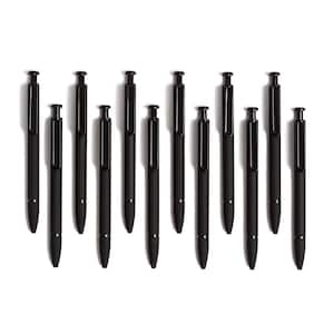 The Monterey Retractable Ballpoint Pens 1mm Soft Touch Barrel Black Ink Black (12-Pack)