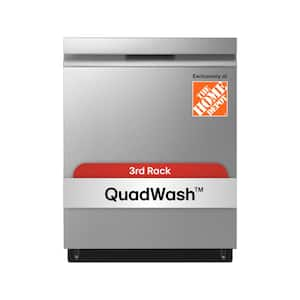 24 in. Top Control Standard Dishwasher with QuadWash in Stainless Steel