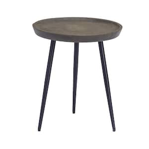 20 in. Greyish Brown and Gunmetal Accent Table