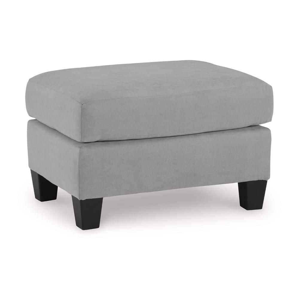Lebo Gray Polyester Rectangle Accent Ottoman