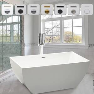 Montpellier 59 in. L x 30 in. W Acrylic Flatbottom Freestanding Bathtub in White/Classic Chrome