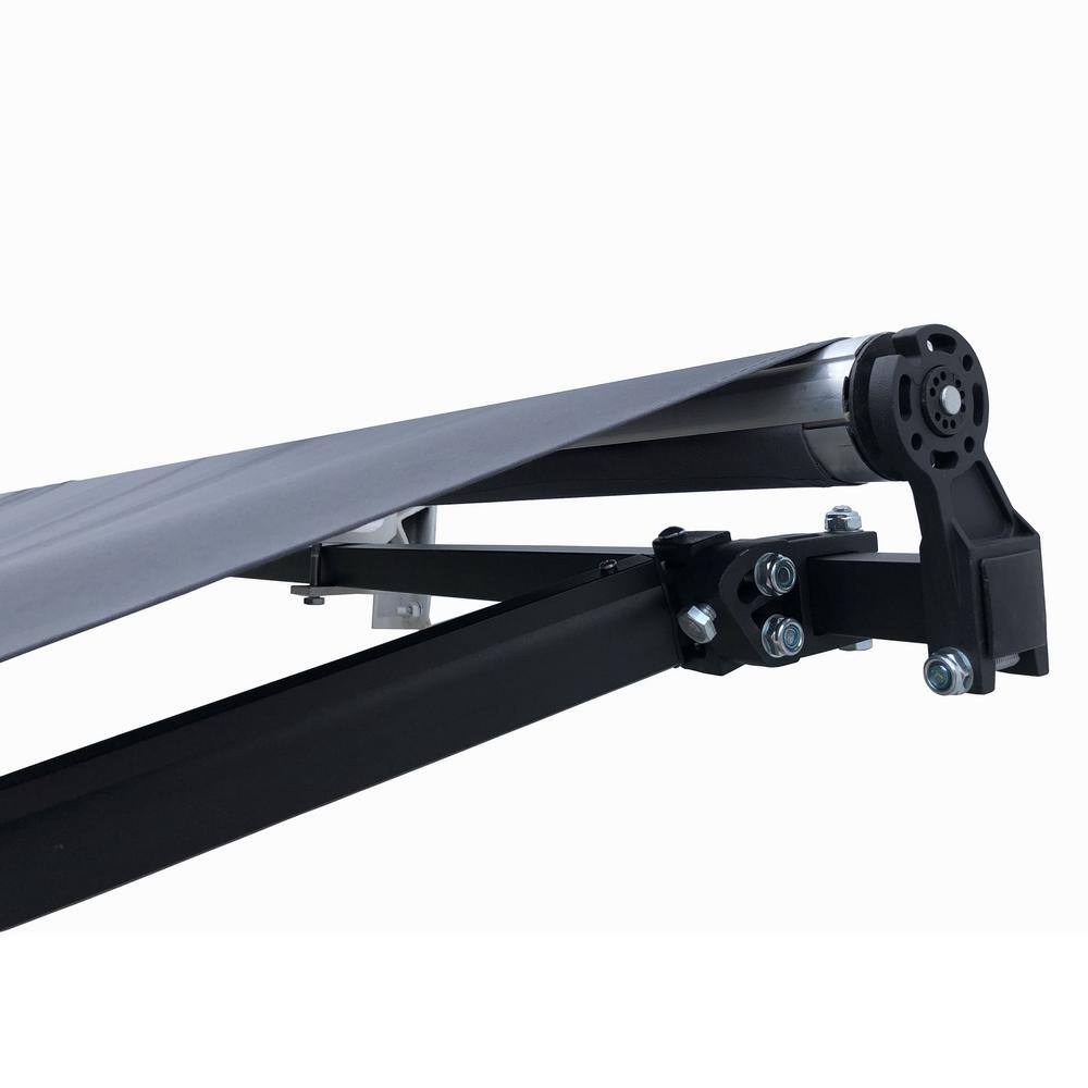 ALEKO 13' x 10' Retractable Gray Polyester Patio Awning with Black Frame