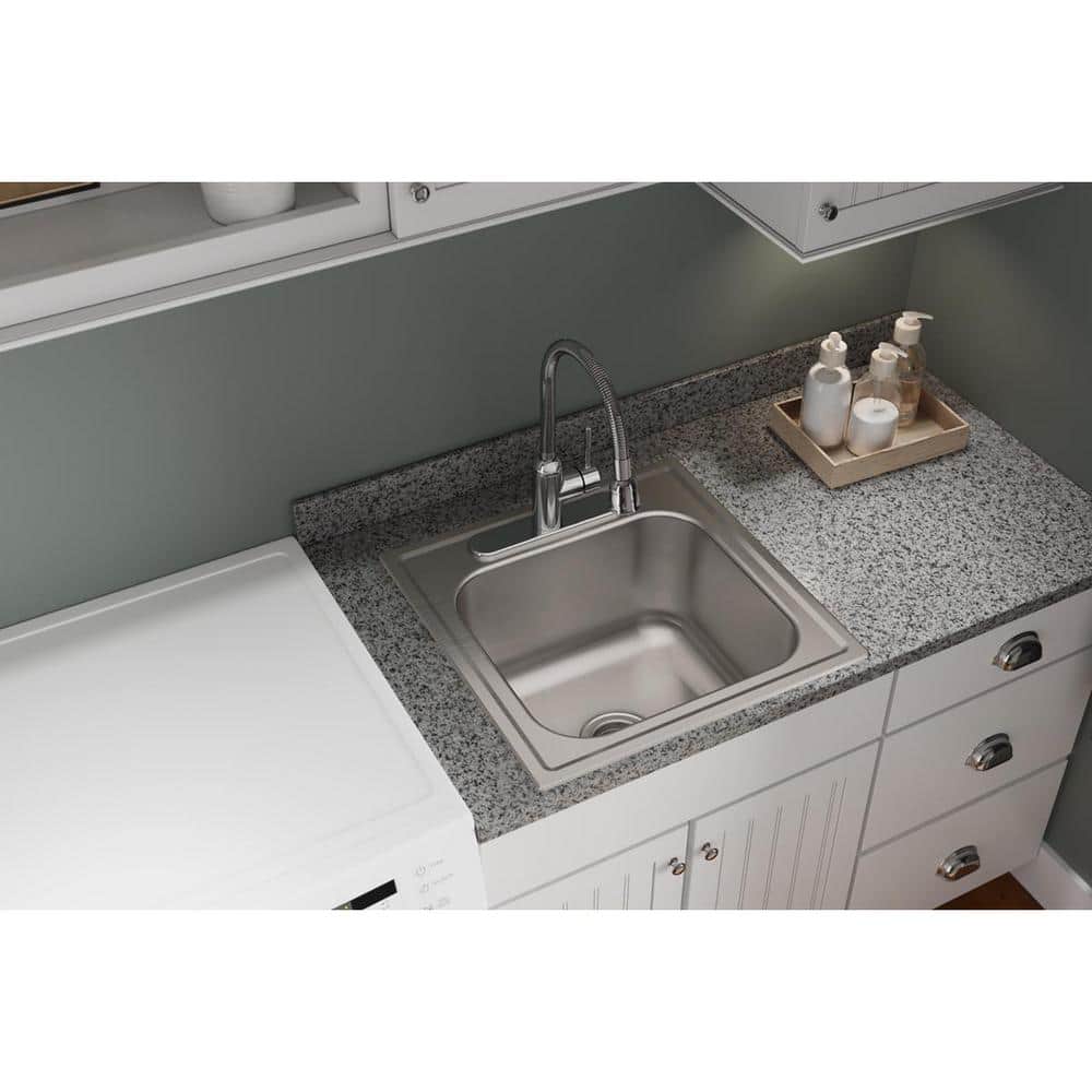 Elkay 24 Inch Stainless Steel Single Bowl Drop-In Laundry Sink