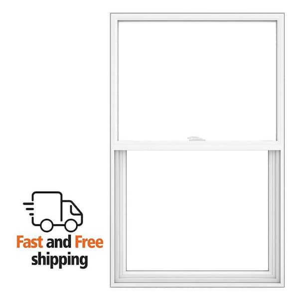 V-2500 Series 23.75 in. x 37.5 in. Single Hung Vinyl Low-E White Pocket Frame Replacement Tilt-In Window