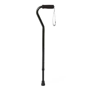 Offset Handle Aluminum Cane in Black