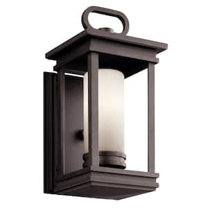 South Hope 1-Light Rubbed Bronze Outdoor Hardwired Wall Lantern Sconce with No Bulbs Included (1-Pack)