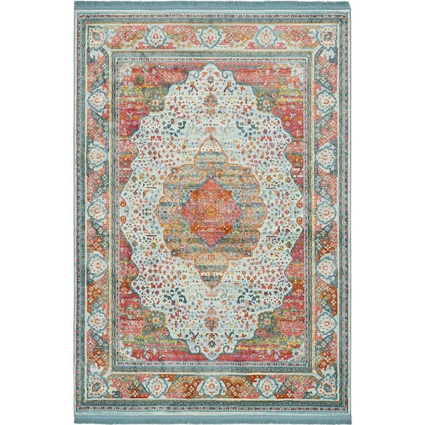 Unique Loom Baracoa Malecon Light Blue 4' 3 x 6' 0 Area Rug