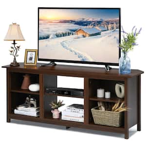 58 in. Coffee TV Stand Fits TV's up to 65 in. with a Removable Shelf
