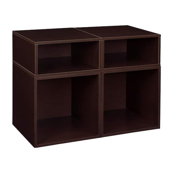 Niche 19.5 in. H x 26 in. W x 13 in. D Brown Wood 4-Cube Organizer