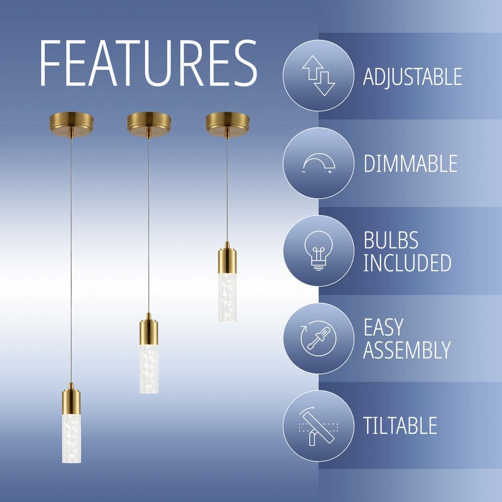 Bolha Classic Minimalist Brass Gold LED Globe Pendant