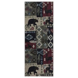 Non Shedding Washable Wrinkle-free Flatweave Southwestern 2x5 Living Room Area Rug, 20 in. x 59 in., Multicolor