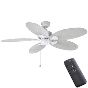 Lillycrest 52 in. Indoor/Outdoor Matte White Ceiling Fan Bundle with Remote Control