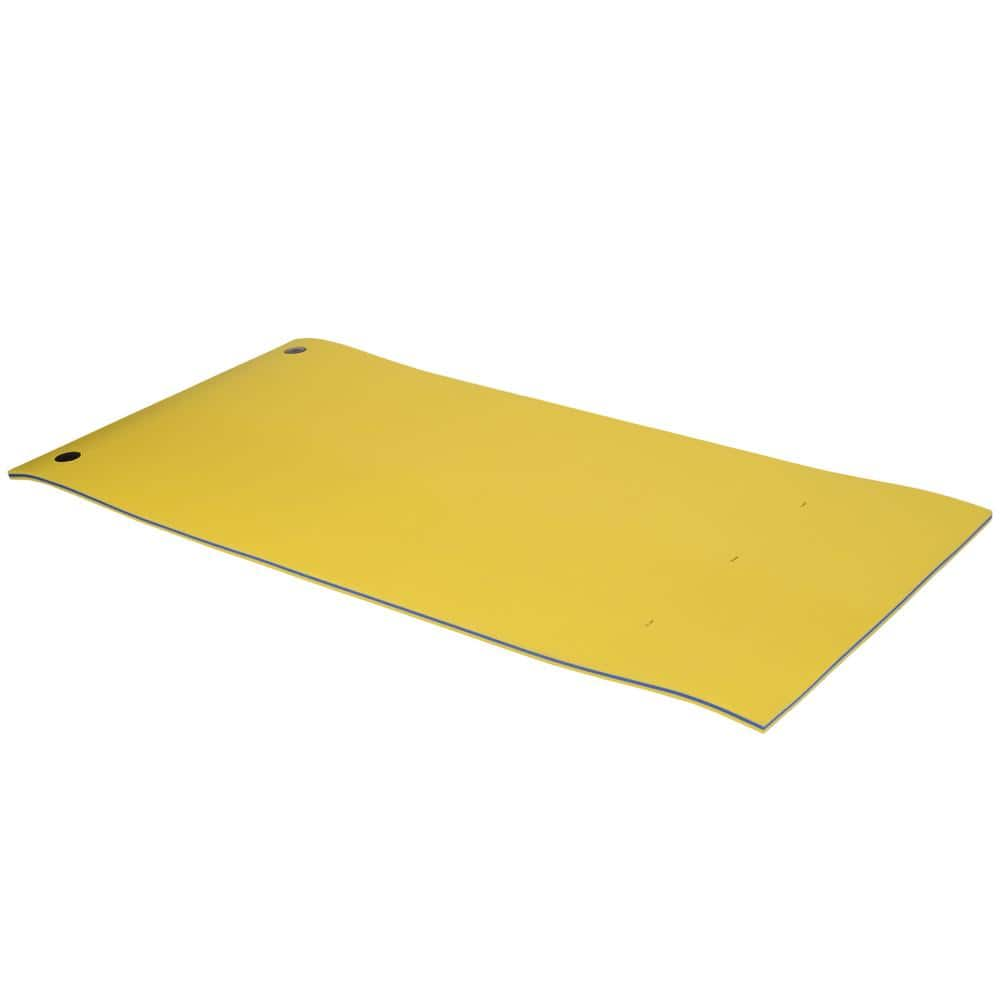 Huluwat Yellow 10 ft. x 5 ft. 3-Layer Foam Lily Pad Floating Mat for Water Recreation and Relaxing