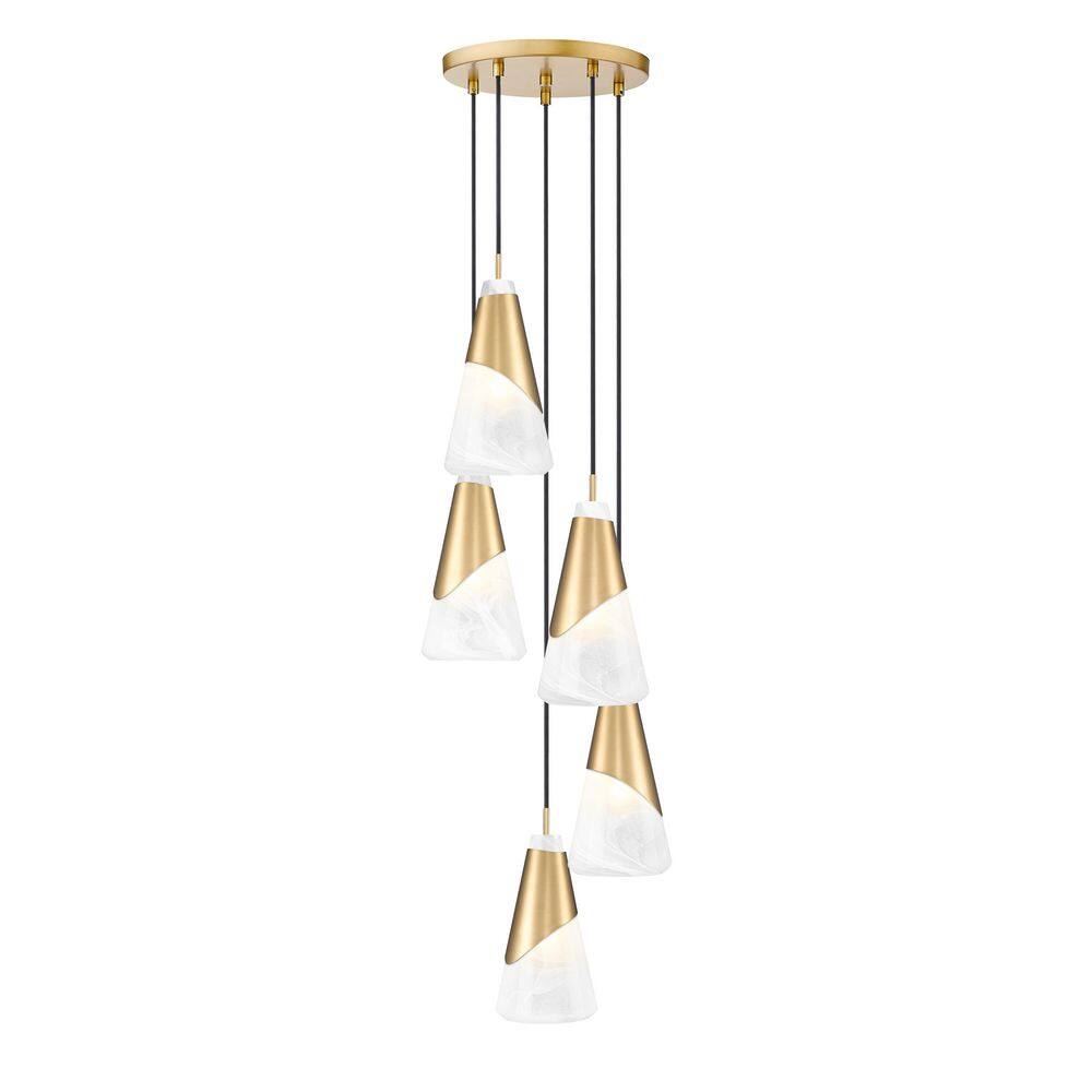 Aimie 5 light Modern Gold Chandelier for Indoor Use with No Bulbs Included price history on PriceWatchPro