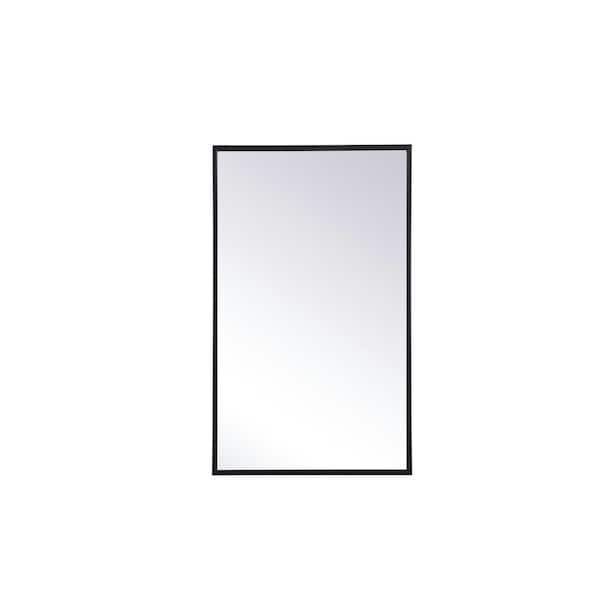Unbranded Timeless Home 17 in. W x 28 in. H Rectangular Medicine Cabinet Wall Mirror in Black Frame