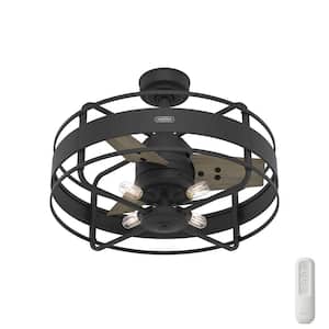 Circulus 27 in. Indoor Matte Black Ceiling Fan with Remote and Light Kit