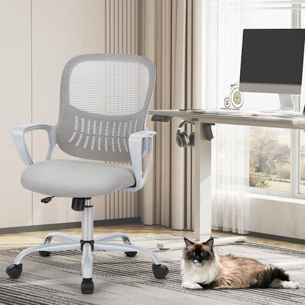 SMUGDESK Gray Ergonomic Office Mesh Computer Desk Swivel Task Chair
