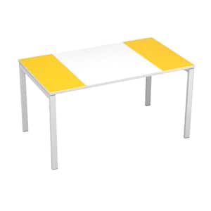 Paperflow easyDesk White Middle with Yellow Ends 55 in. Long Training Table