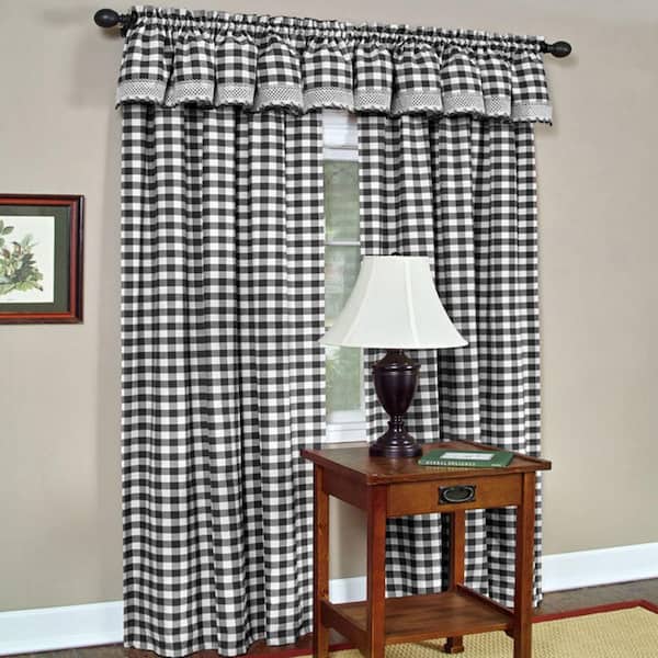 Unbranded Black-White Buffalo Check Panel - 42 in. x 84 in.