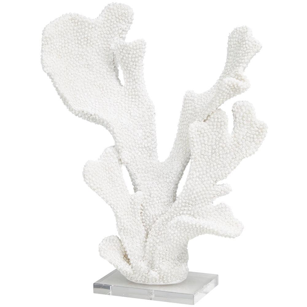 Litton Lane Oriana White 13 in. x 16 in. Polystone Tall Textured