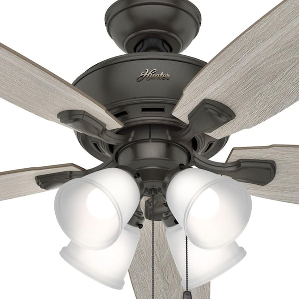 52" New Bronze 3 Light LED Indoor Ceiling Fan with Light Kit 