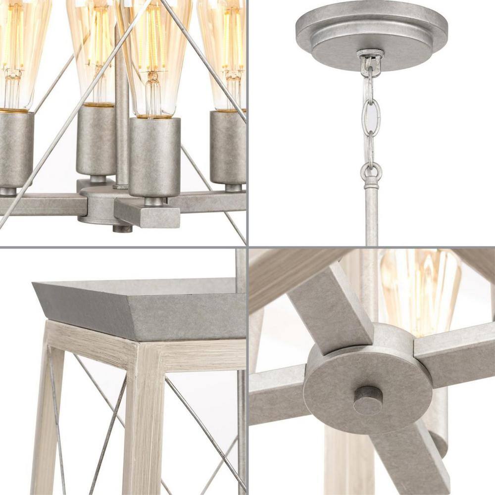 Briarwood 4-Light Galvanized Farmhouse Pendant with Glass Enclosure