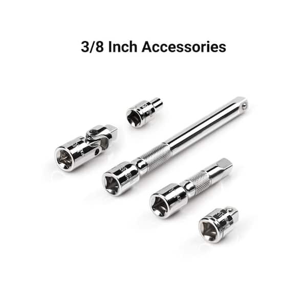 TEKTON 3/8 in. Drive 6-Point Socket and Ratchet Set with Rails (1