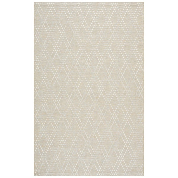 Sunset Beige/Yellow 9 ft. x 12 ft. Geometric Diamond Indoor/Outdoor Area Rug