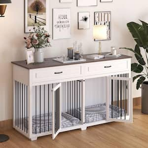 Large Furniture Style Dog Crate with Removable Irons, Dog Crate Furniture for Extra Large Dogs, Indestructible Dog Crate