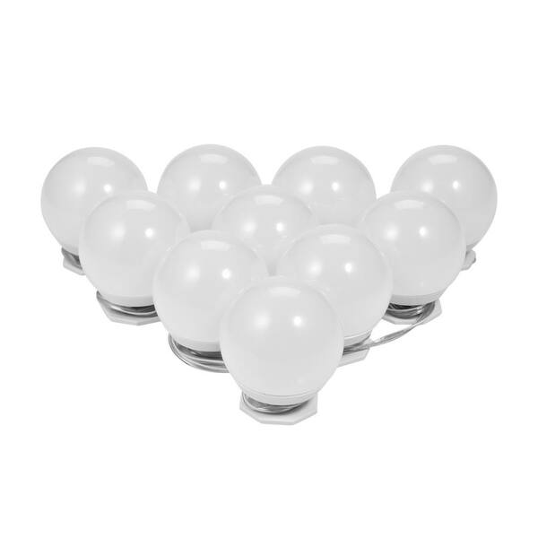 TYCOLIT 2.76 in. White Indoor LED Mirror Headlights Lamp with Shade Y