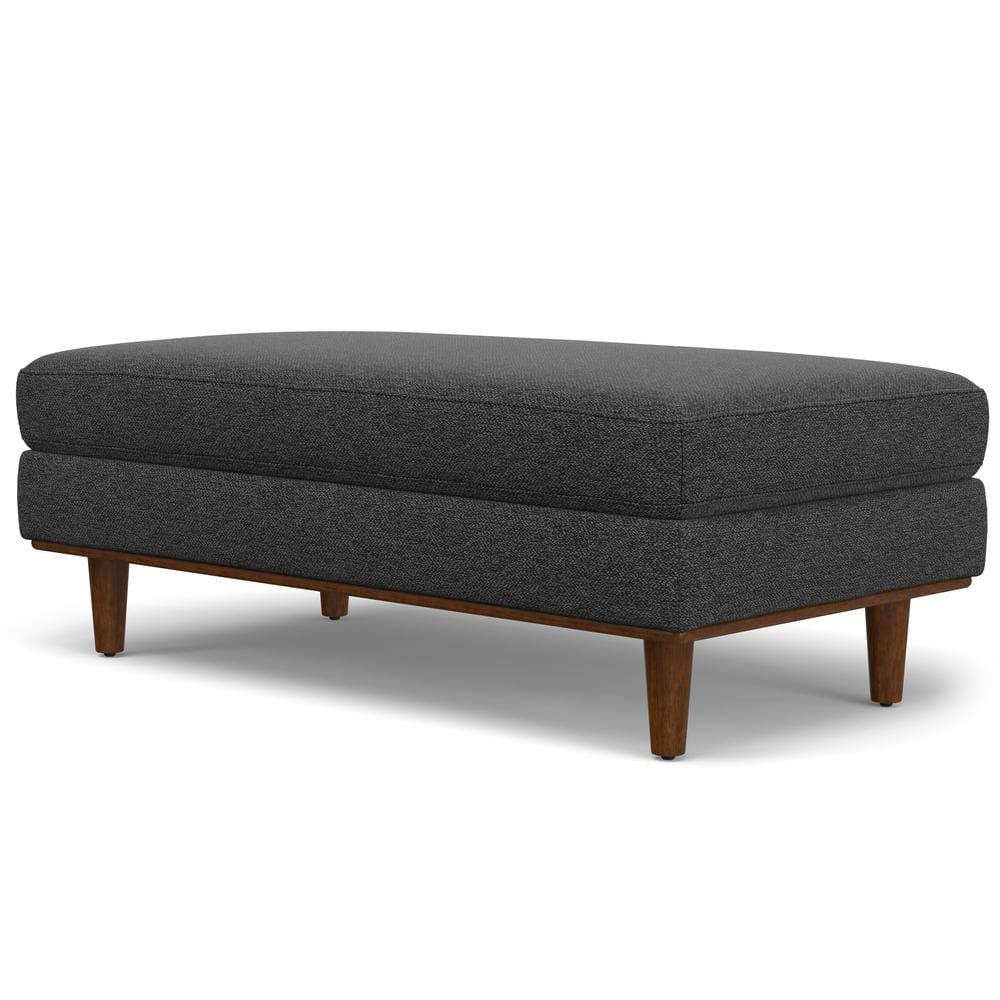 Charcoal Grey Large Rectangular Upholstered Ottoman