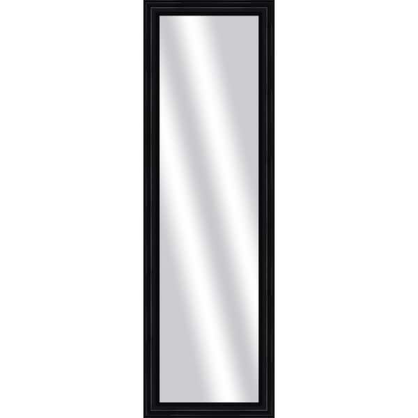 PTM Images Large Rectangle Wood Grain Black Art Deco Mirror (53 in. H x 17 in. W)