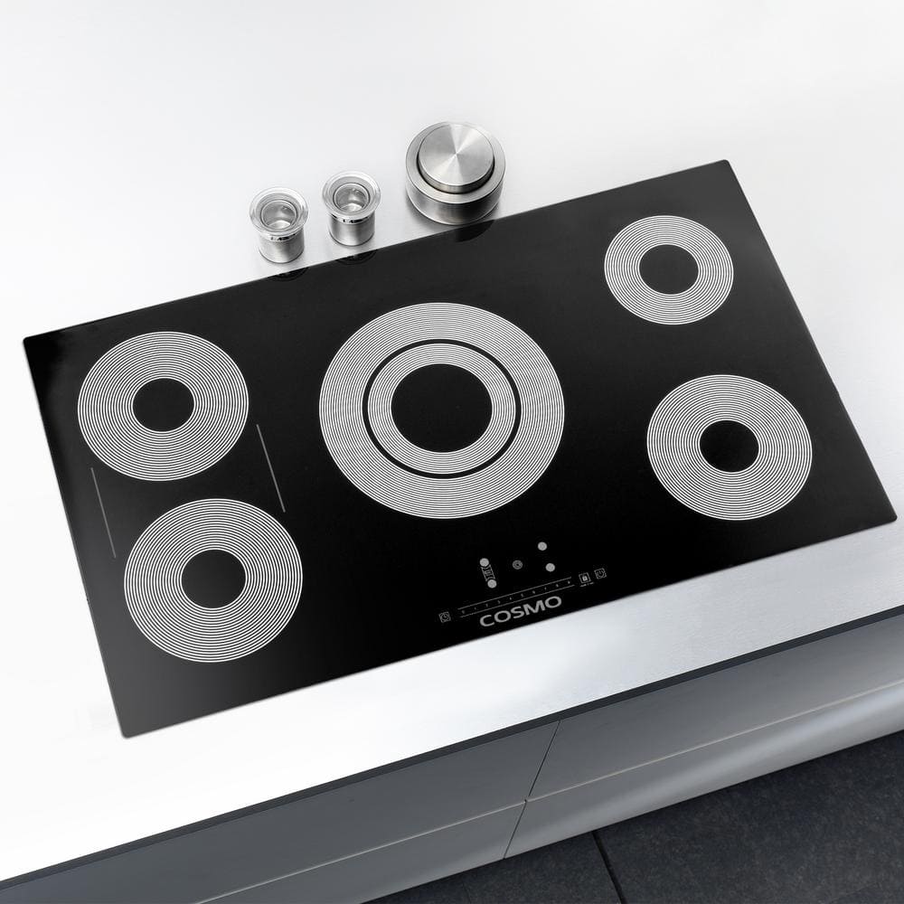Cosmo 36-Inch Black Ceramic Glass Cooktop with 5 Burners