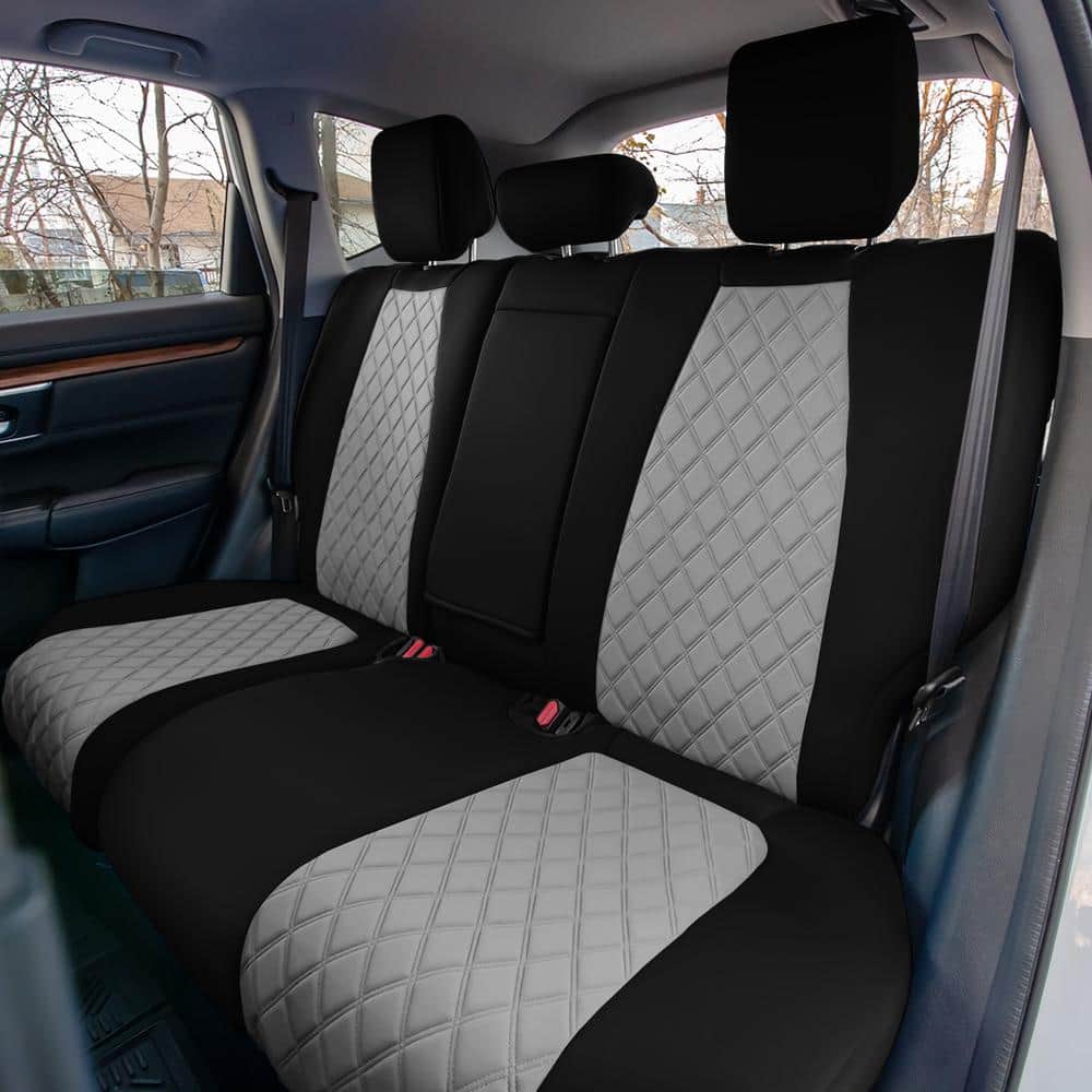 FH Group Neoprene Custom Fit Rear Set Seat Covers for 2017-2022 Honda CR-V LX EX and Ex-l, Gray Black