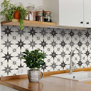 White and Black B570 4 in. x 4 in. Vinyl Peel and Stick Tile (24 Tiles, 2.67 sq.ft./pack)